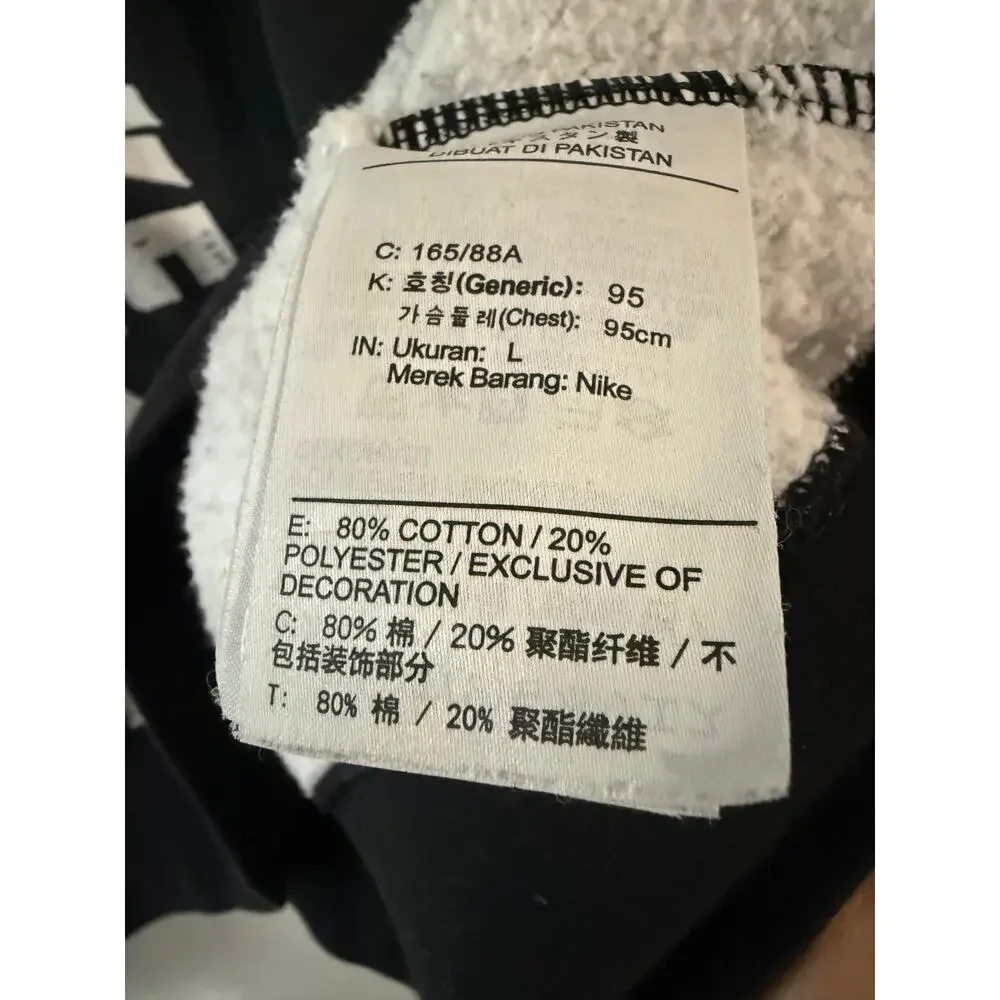 Nike Women’s Large Black White Logo Dolman Sleeve Cropped Sweatshirt